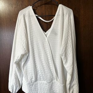 Daytrip White Textured Blouse